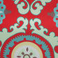 ZEBA World Eurosham Square Cushion Cover for Sofa, Bed | Embroidery Highlights on Motif Print - Polycanvas | Red - 20x20in(50x50cm) (Pack of 1)