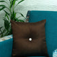 Cushion Cover Cotton Blend Solid With Button Brown - 16" X 16"