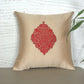ZEBA World Square Cushion Cover for Sofa, Bed | Floral Motif Embroidery - Polyester | Gold - 16x16in(40x40cm) (Pack of 1)
