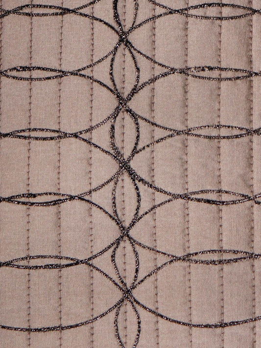 Cushion Cover Polyester Zari Embroidery with Self Quilting Light Grey - 16"x 16"
