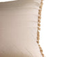 Cushion Cover Polyester Blend Quilted with Tassels Off White - 12"x 22"