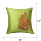 Cushion Cover for Sofa, Bed Polyester Paisely Embroidery | Green - 16x16in(40x40cm) (Pack of 1)