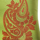 Cushion Cover for Sofa, Bed Polyester Paisely Embroidery | Green - 16x16in(40x40cm) (Pack of 1)