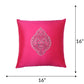 Cushion Cover for Sofa, Bed Polyester Motif Embroidery | Pink - 16x16in(40x40cm) (Pack of 1)