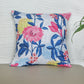 ZEBA World Square Cushion Cover for Sofa, Bed | Floral Print with Hand Embroidery and Sequence Work - Polycanvas | Multi - 16x16in