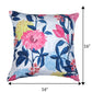 ZEBA World Square Cushion Cover for Sofa, Bed | Floral Print with Hand Embroidery and Sequence Work - Polycanvas | Multi - 16x16in