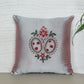 ZEBA World Square Cushion Cover for Sofa, Bed | Floral Motif Embroidery - Polyester | Grey - 16x16in(40x40cm) (Pack of 1)
