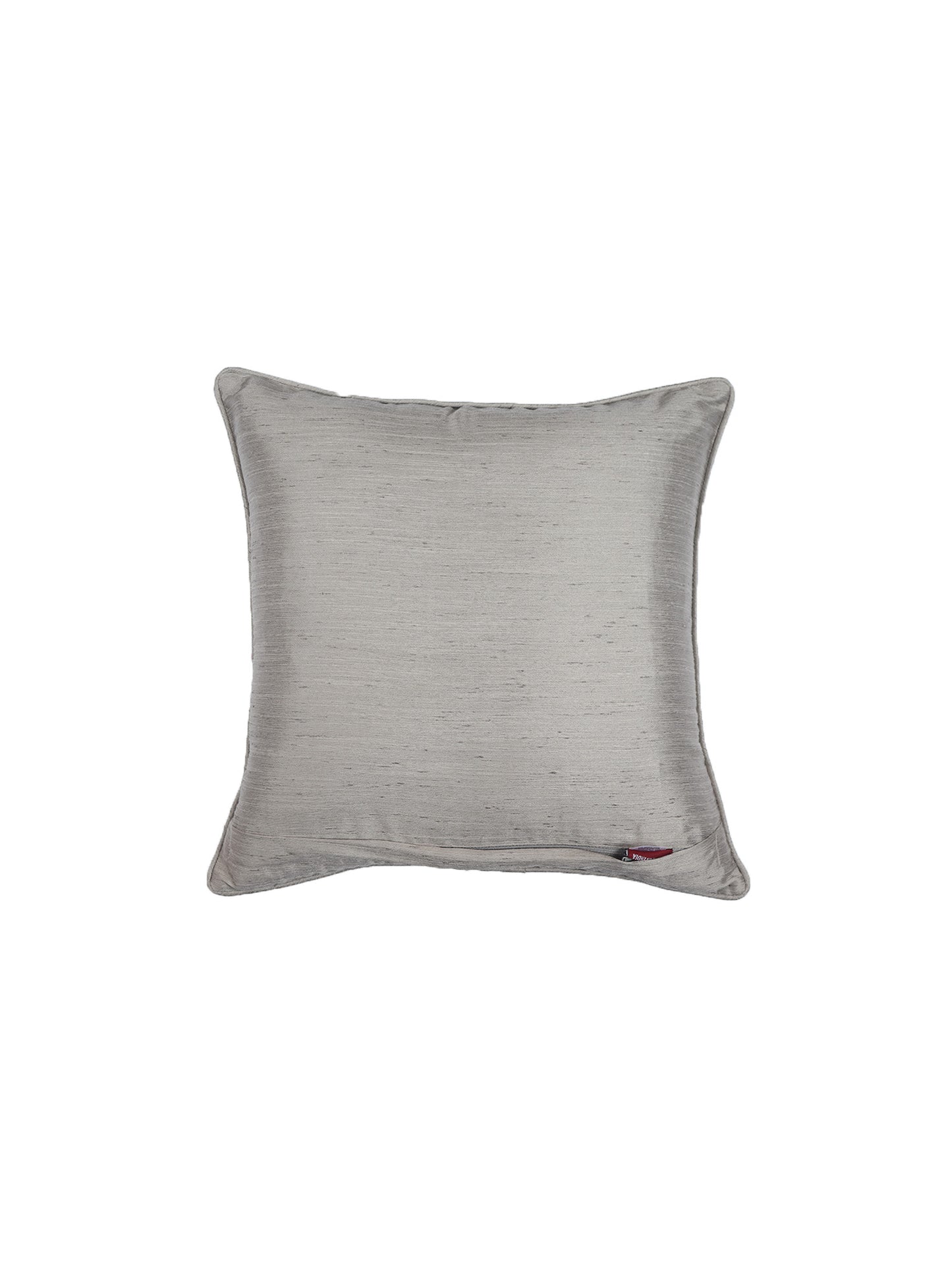 Cushion Cover for Sofa, Bed Varanasi Silk Motif with Cord Piping | Silver Grey - 16x16in(40x40cm) (Pack of 1)