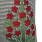 ZEBA World Rectangular Cushion Cover for Sofa - Lumbar Cushion | Stripes with Floral Hand Embroidery - Linen | Grey - 12x22in(30x55cm) (Pack of 1)