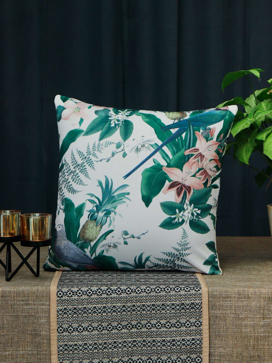 Co-ordinated Cushion Covers Set Of 5 Cotton Blend & Poly canvas Printed, Embroidered Multi- 16X16