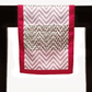Table Runner Poly Canvas Chevron Pattern Off White Pink - 12" X 84"