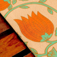 Table Runner 100% Polyester Tulip Kalamkari Printed Rust Green - 12" X 84"