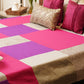 Bed Cover With 2 Pilllow Sham Polyester Blend Patchwork Multi-Coloured (90" X 108" ; Pillow - 17" X 27")