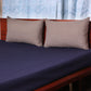 Bed Cover Jean Stitch Polyester Blend Navy Blue - 90" X 108", 17" X 27"