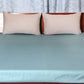 Bed Cover Textured Cotton Blend Teal Blue - 90" X 108", 17" X 27"