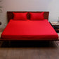 Bed Sheet with 2 Pillow Covers Cotton Red (108" X 108" ; Pillow - 17" X 27")