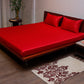 Bed Sheet with 2 Pillow Covers Cotton Red (108" X 108" ; Pillow - 17" X 27")