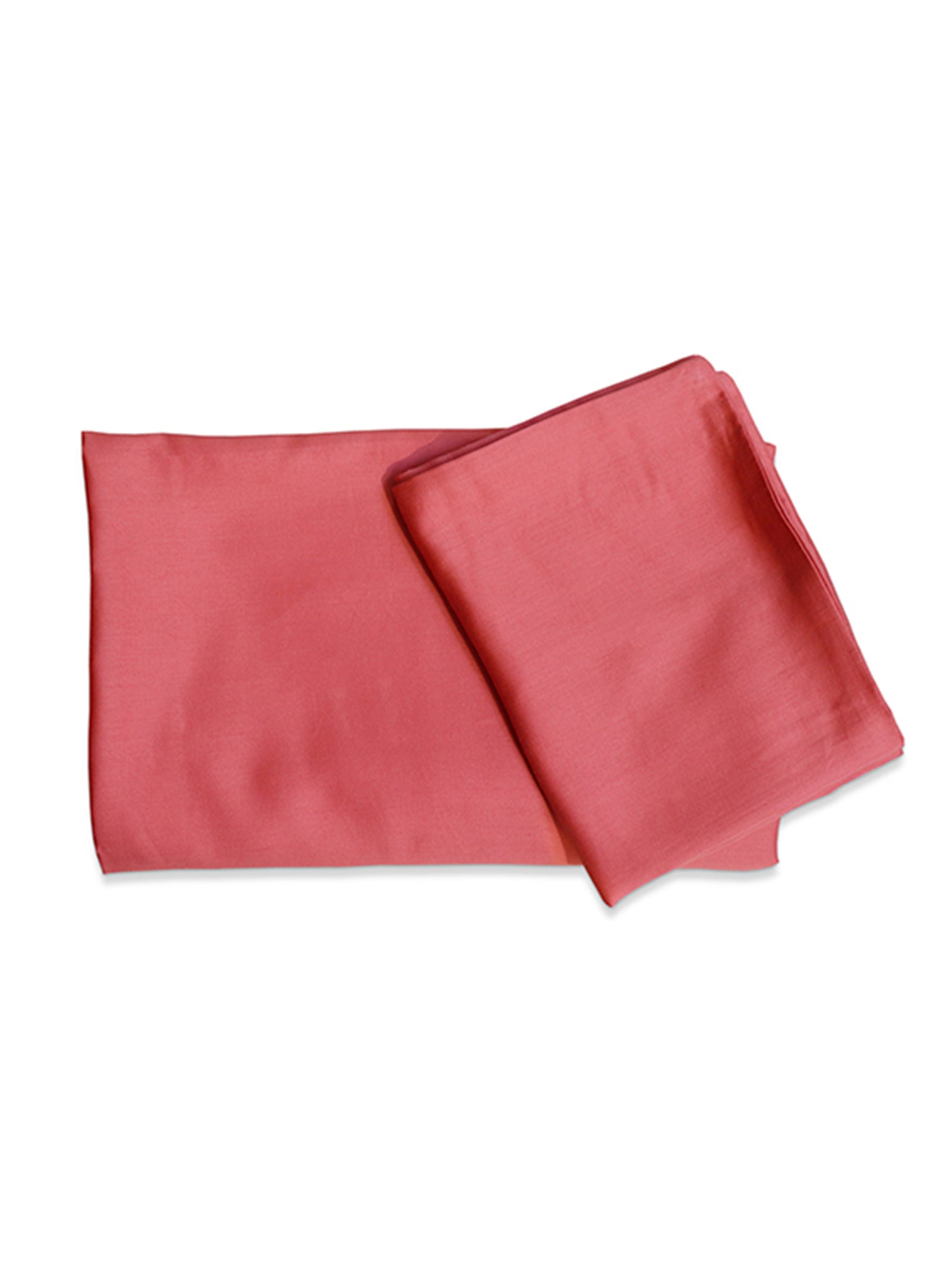 coral pink colored plain soft bedsheet with 2 matching pillow covers made from 100% pure cotton for king size double bed in 108x108inches