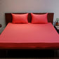 Bed Sheet with 2 Pillow Covers Cotton Dark Coral (108" X 108" ; Pillow - 17" X 27")