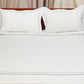 Bedsheet with Pillow Shams 100% Cotton 400tc Embroidered White - 108"x108"+17"x27"