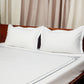Bedsheet with Pillow Shams 100% Cotton 400tc Embroidered White - 108"x108"+17"x27"