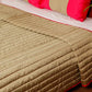Quilt with 2 Pillow Shams Polyester Self Textured Pink/Beige - (90" X 108" ; Pillow - 17" X 27")