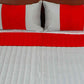 Quilt with 2 Pillow Shams Decorative Polyester Self Textured Reversible Red/Grey - (90" X 108" ; Pillow - 17" X 27")