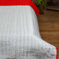 Quilt with 2 Pillow Shams Decorative Polyester Self Textured Reversible Red/Grey - (90" X 108" ; Pillow - 17" X 27")