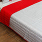 Quilt with 2 Pillow Shams Decorative Polyester Self Textured Reversible Red/Grey - (90" X 108" ; Pillow - 17" X 27")