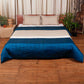 Quilt with 2 Pillow Shams Cotton and Polyester Patchwork Off-White, Blue and Beige - (90" X 108" ; Pillow - 17" X 27")