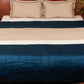 Quilt with 2 Pillow Shams Cotton and Polyester Patchwork Off-White, Blue and Beige - (90" X 108" ; Pillow - 17" X 27")