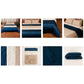 Quilt with 2 Pillow Shams Cotton and Polyester Patchwork Off-White, Blue and Beige - (90" X 108" ; Pillow - 17" X 27")