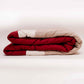 Quilt with 2 Pillow Shams Cotton and Polyester Patchwork Off-White, Red and Beige - (90" X 108" ; Pillow - 17" X 27")