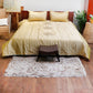 Quilt with 2 Pillow Shams Polyester and Cotton Embroidered Pintuck Golden - (90" X 108" ; Pillow - 17" X 27")