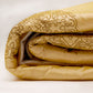 Quilt with 2 Pillow Shams Polyester and Cotton Embroidered Pintuck Golden - (90" X 108" ; Pillow - 17" X 27")