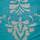 Quilt with 2 Pillow Shams Polyester and Cotton Embroidered Turquoise Blue - (90" X 108" ; Pillow - 17" X 27")