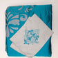 Quilt with 2 Pillow Shams Polyester and Cotton Embroidered Turquoise Blue - (90" X 108" ; Pillow - 17" X 27")
