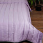 Quilt with 2 Pillow Shams Cotton Reversible Green and Purple - (90" X 108" ; Pillow - 17" X 27")