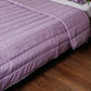 Quilt with 2 Pillow Shams Cotton Reversible Green and Purple - (90" X 108" ; Pillow - 17" X 27")