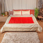 Quilt with 2 Pillow Shams Blended Polyester and Cotton Embroidered Patchwork Red and Cream - (90" X 108" ; Pillow - 17" X 27")
