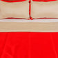 Quilt with 2 Pillow Shams Blended Polyester and Cotton Embroidered Patchwork Red and Cream - (90" X 108" ; Pillow - 17" X 27")