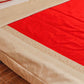 Quilt with 2 Pillow Shams Blended Polyester and Cotton Embroidered Patchwork Red and Cream - (90" X 108" ; Pillow - 17" X 27")