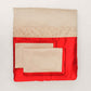 Quilt with 2 Pillow Shams Blended Polyester and Cotton Embroidered Patchwork Red and Cream - (90" X 108" ; Pillow - 17" X 27")