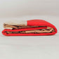 Quilt with 2 Pillow Shams Blended Polyester and Cotton Embroidered Patchwork Red and Cream - (90" X 108" ; Pillow - 17" X 27")