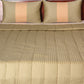 Sage Green colored Striped bed quilt /comforter with 2 matching pillow covers made from polyester front and cotton backed quilt for king size double bed 