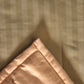 Sage Green colored Striped bed quilt /comforter with 2 matching pillow covers made from polyester front and cotton backed quilt for king size double bed 