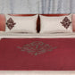 Quilt Patchwork With Embroidery Cotton 400TC Maroon - 90" X 108", 17" X 27"
