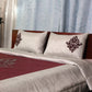 Quilt Patchwork With Embroidery Cotton 400TC Maroon - 90" X 108", 17" X 27"