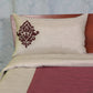 Quilt Patchwork With Embroidery Cotton 400TC Maroon - 90" X 108", 17" X 27"