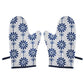 Oven Mitten (Set of 2) Padded  - Heat Resistant - Cotton Blend Plaid Multi - 5.5in X 10.5in